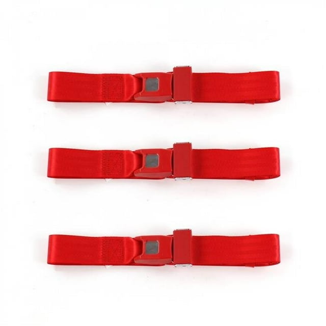 Kit de Ceinture de Sécurité pour Banquette 2 Points Rouge avec 3 Ceintures pour 1968-1974 Chevy Nova