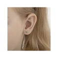 thumbnail image 4 of Brilliant Prong Simulated Aquamarine Girls Earrings Screw Back - 14k White Gold, 4 of 7