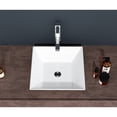 thumbnail image 4 of 16x16 Inch White Square Ceramic Vessel Sink Stain Resistant Polished Surface for Restaurant Bathroom, 4 of 5
