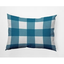 20" x 14" Simply Daisy Buffalo Plaid Polyester Indoor/Outdoor Pillow, Unreal Teal Qty 1