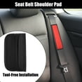 thumbnail image 2 of Unique Bargains 2pcs Universal Car Seat Belt Cover Pads Shoulder Seatbelt Pads Cover Faux Leather Hole, Black Red, 2 of 7