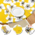 thumbnail image 4 of Pioneer Flower Floral Print Pattern Round Fitted Tablecloth with Elastic Edge,Dining Table Cover Waterproof,Outdoor Round Tablecloth for Camping,Dining,Indoor and Outdoor, 4 of 7