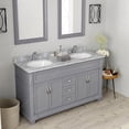 thumbnail image 6 of Victoria 60" Double Bath Vanity in Gray with White Marble Top and Round Sinks with Matching Mirror, 6 of 8