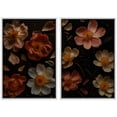 thumbnail image 6 of Framed Canvas Print Dark Floral Wall Art Set of 2 Botanical Decorative for Living Room Bedroom - 16"x24"x2 WHITE, 6 of 8