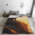 thumbnail image 5 of Salouo Seaside Sunset Cool Dragon Print Bed Blankets,Flannel Blanket Comfortable Air Conditioning Blanket Lightweight Blanket for Sofa Bed Travel & Couch -50"x40", 5 of 8