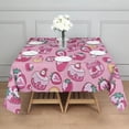 thumbnail image 3 of Strawberry Plants Fruit Dessert Milk Pink Pattern Square Tablecloth,Waterproof Square Table Cover,Wipeable Spillproof Washable Table Cover for Home Kitchen Party Decor 52"x52"(132x132cm), 3 of 6