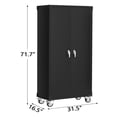 thumbnail image 2 of Bingirl Armoire de Rangement en Métal de 72 Pouces, 4 Pieds Réglables et Serrure avec Portes et 4 Tablettes Réglables, Noir, 2 of 8