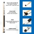 thumbnail image 5 of GSE Set of 4 White Hardwood Billiard Pool Cue Sticks. 58" 2-Piece Maple Pool Stick 18/19/20/21oz Combo Set for Commercial, Bar/House Use, 5 of 8