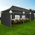 thumbnail image 3 of COBIZI 10x30 Heavy Duty Pop up Canopy Tent with 5 Waterproof Walls, UPF 50+ Protection, Roller Bag, Adjustable Heights, and 4 Sand Bags, Black (Enhanced Hexagonal Frame), 3 of 10