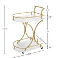 thumbnail image 3 of JRHRXXY 2-Tier Bar Cart,Gold Wine Cart with Wine Rack & Glass Holder,Home Serving Cart,for Party, 3 of 12
