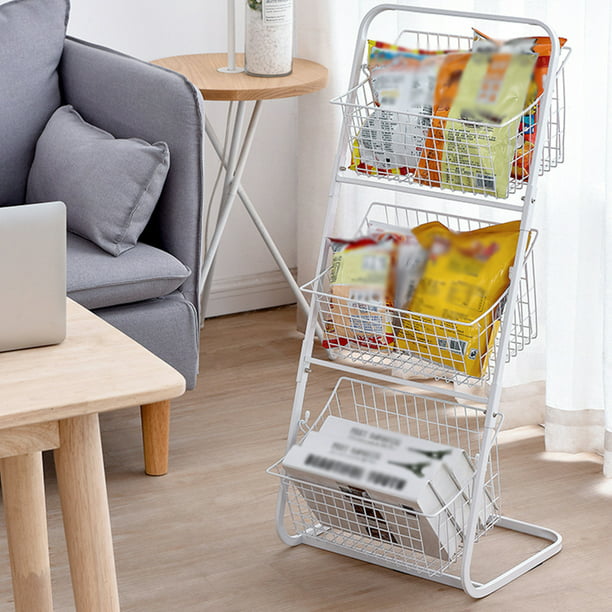 Wire Market Basket Stand, 3 Tier Fruit Baskets with Removable Wire Baskets  for Fruit, Vegetables, Toiletries, Household Items, Floor Standing Metal  Storage Baskets for Kitchen Bathroom Pantry - Walmart.com