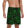 thumbnail image 2 of Xecao Green Bright Web with Spiders Print Men's Sleepwear Shorts Pajama Bottom Lounge Short nightwear with Convenient Pockets for Relaxed Home Wear-3X-Large, 2 of 6