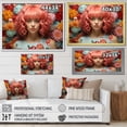thumbnail image 4 of Designart "Portrait Of Whimsical Pink Wigs II" Woman Pop Art Floater Framed Wall Art Living Room, 4 of 5