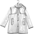 thumbnail image 1 of Imperméable Court Transparent à Capuche Réutilisable pour Femmes, 1 of 2