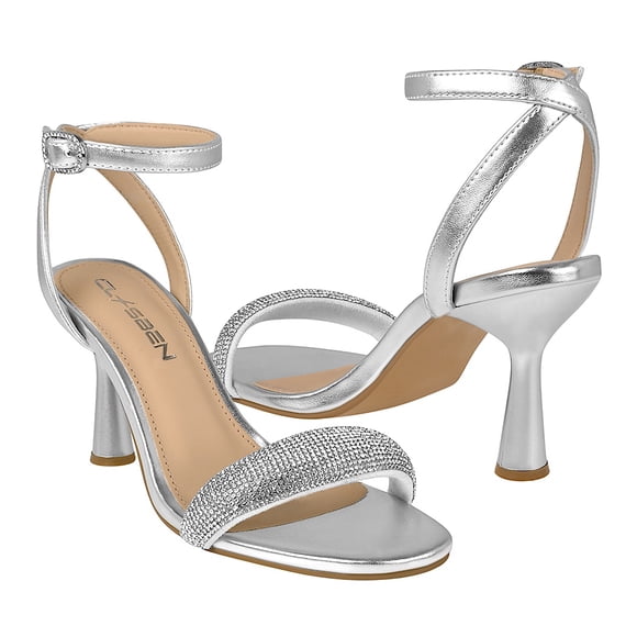 SANDALIAS DE FIESTA CLASBEN CENTELLA MUJER SIMIPIEL PLATA
