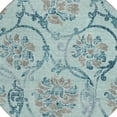 thumbnail image 4 of HomeRoots 585672 8 ft. Round Floral Washable Indoor & Outdoor Area Rug, Teal Blue, Gray & Aqua, 4 of 5