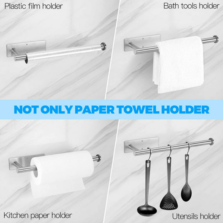 Paper Towel Holder - Kitchen Roll Holder Under Cabinet Self Adhesive Paper  Roll Holder For Kitchen, Sus 304 Stainless Steel