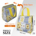 thumbnail image 3 of Pioneer Flower Floral Print Pattern Insulated Lunch Bag for Women & Adults,Large Portable Soft Cooler Lunch Bag,Thermal Food Storage Tote with Pearl Cotton,8.66L,8.75x5.75x9.5 Inch, 3 of 6