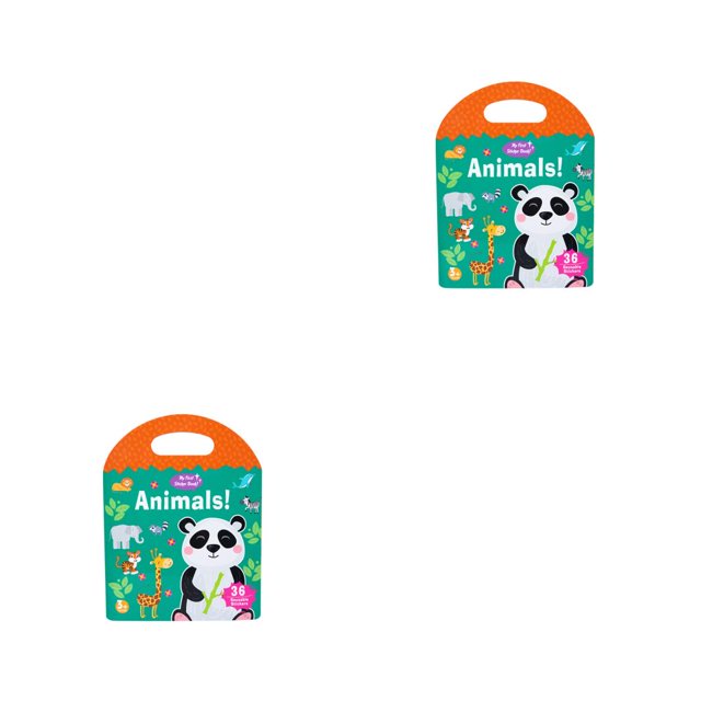 Tholdsy Libro de pegatinas de dibujos animados para niños, papel de coordinación mano-ojo para niños, libros silenciosos, regalo educativo Animal 2piezas