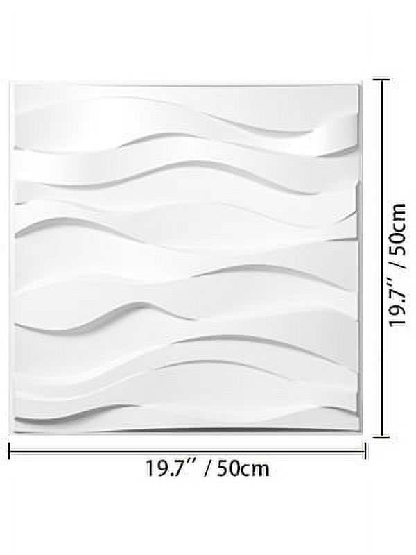 VEVOR 3D Wall Panels 13 Pack Wall Panels PVC Decorative Wall Panels for 32 sqft Area Wall Panels for Interior Wall Decor Big Wave Style 3D Wall Tiles White 3D Wall Art Paintable Modern Wall Panel - image 2 of 9