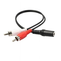 3.5mm1/8" Stereo Female to 2 Male RCA Jack Adapter Audio AUX Splitt Y J2T4