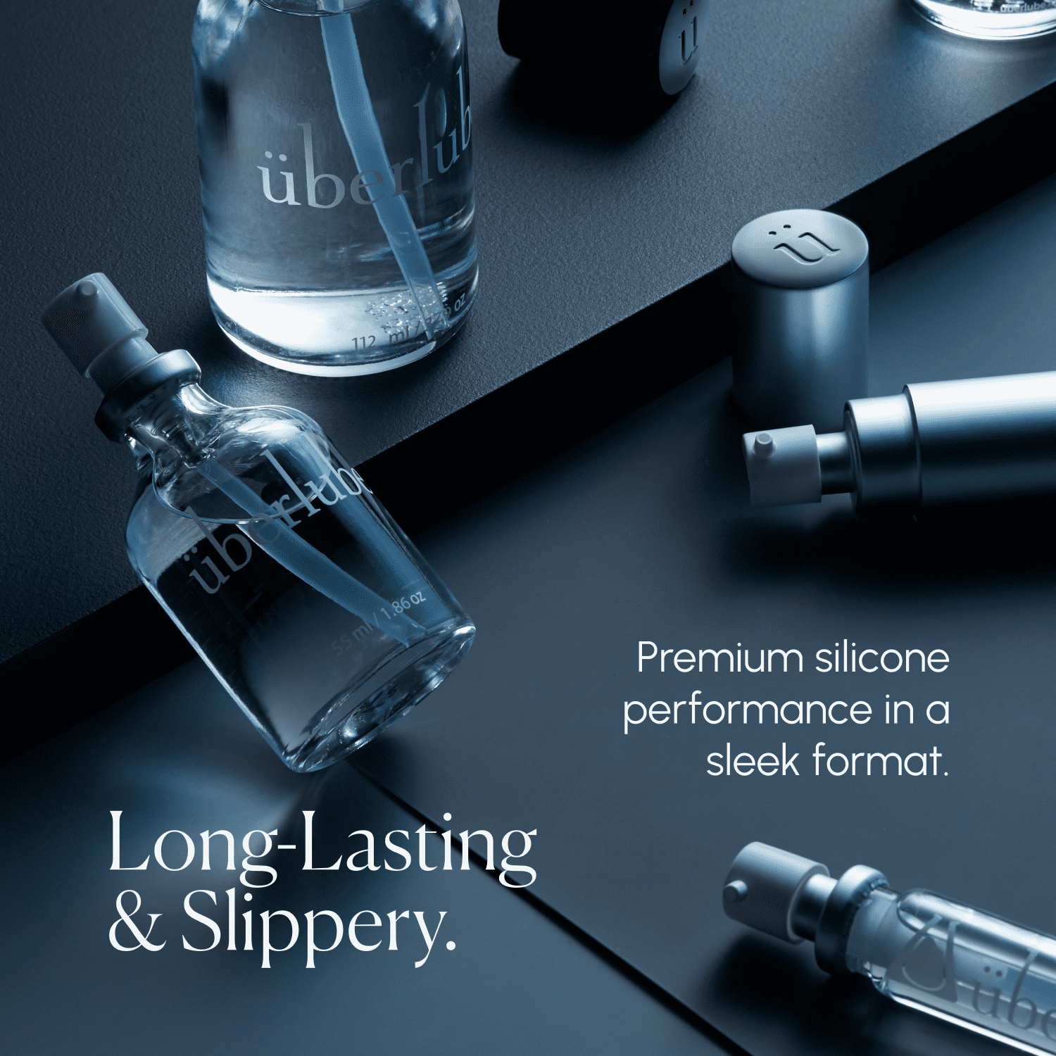 Uberlube Silicone Personal Lubricant Bottle, 112ml, 3.79oz, Unscented, Waterproof, Latex-Safe
