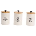 thumbnail image 4 of Lipstore 3 Pieces Coffee Sugar Tea Storage Jars Multifunction Sturdy with Bamboo Lids Beige, 4 of 8