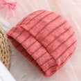 thumbnail image 6 of Ulanda Newborn Baby Girl Clothes Infant Fall Winter Outfits for Girls Clothing Set, Color Block Ribbed Outfit, Ruffle Long Sleeve Bodysuit, Matching Hat and Bow Headband (Watermelon Red, 6-9 Months), 6 of 9
