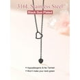 thumbnail image 6 of FOCALOOK Lariat Y Necklace, Long Heart Necklace for Women, Adjustable Black Jewelry, 6 of 8