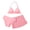 A-Pink, variant on Girls Swimsuits with Cover Up Skirt 3 Piece Halter Triangle Bathing Suits Bikini Set for Size 5-13