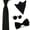Black, variant on Men Solid Color Satin Bow Tie Necktie Handkerchief Pocket Square Cuff Link Set