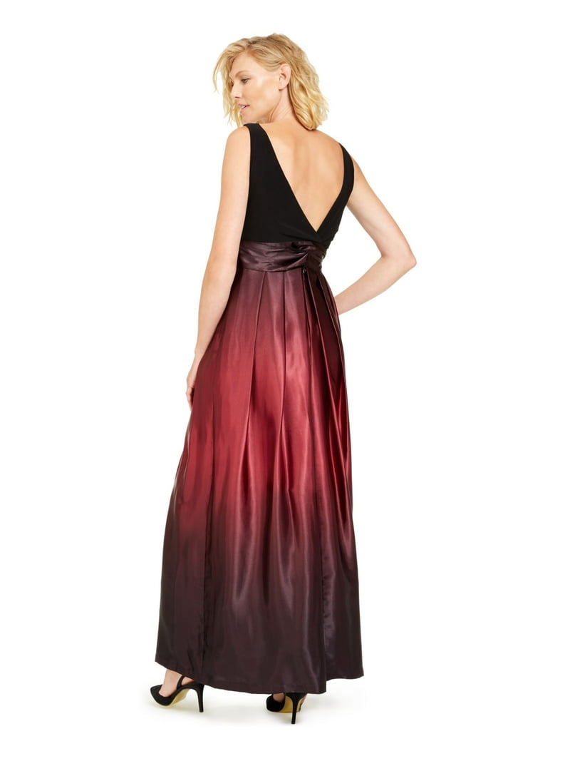 SLNY Womens Burgundy Pleated Low Back Satin Bow Sash Ombre Sleeveless Boat Neck Full-Length Formal Gown Dress 10 SLNY Womens Burgundy Pleated Low Back Satin Bow Sash Ombre Sleeveless Boat Neck Full-Length Formal Gown Dress 10