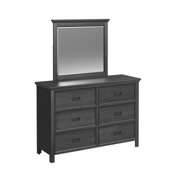 Picket House Furnishings Brooklyn Kids Dresser and Mirror Set in Charcoal