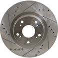 thumbnail image 3 of New Cross-Drilled Brake Disc Compatible With Acura Honda Civic Si 4 Cyl 2.4L CR-V EX 4 Cyl 2.4L ILX Base CSX Type-S 2.0L 2002-2015 By 19373 31347 31381 145557, 3 of 4