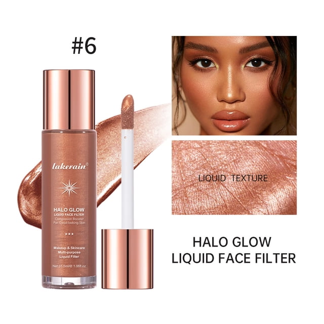 Fiudx Líquido Iluminado, Brillo Facial Radiante, Maquillaje Iluminador de Larga Duración, Hidratante y Abrillantador, Producto de Belleza Multiusos, Uso Diario, Apto para Todo Tipo de Piel, 8 Colores