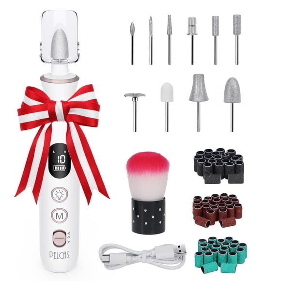 Taladro de uñas inalámbrico PELCAS AOL05 de 10 velocidades con luz LED