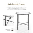 thumbnail image 4 of Lalia Modern Tempered Glass Top Round End Table with Forged Metal Frame, Matte Gray, 4 of 13
