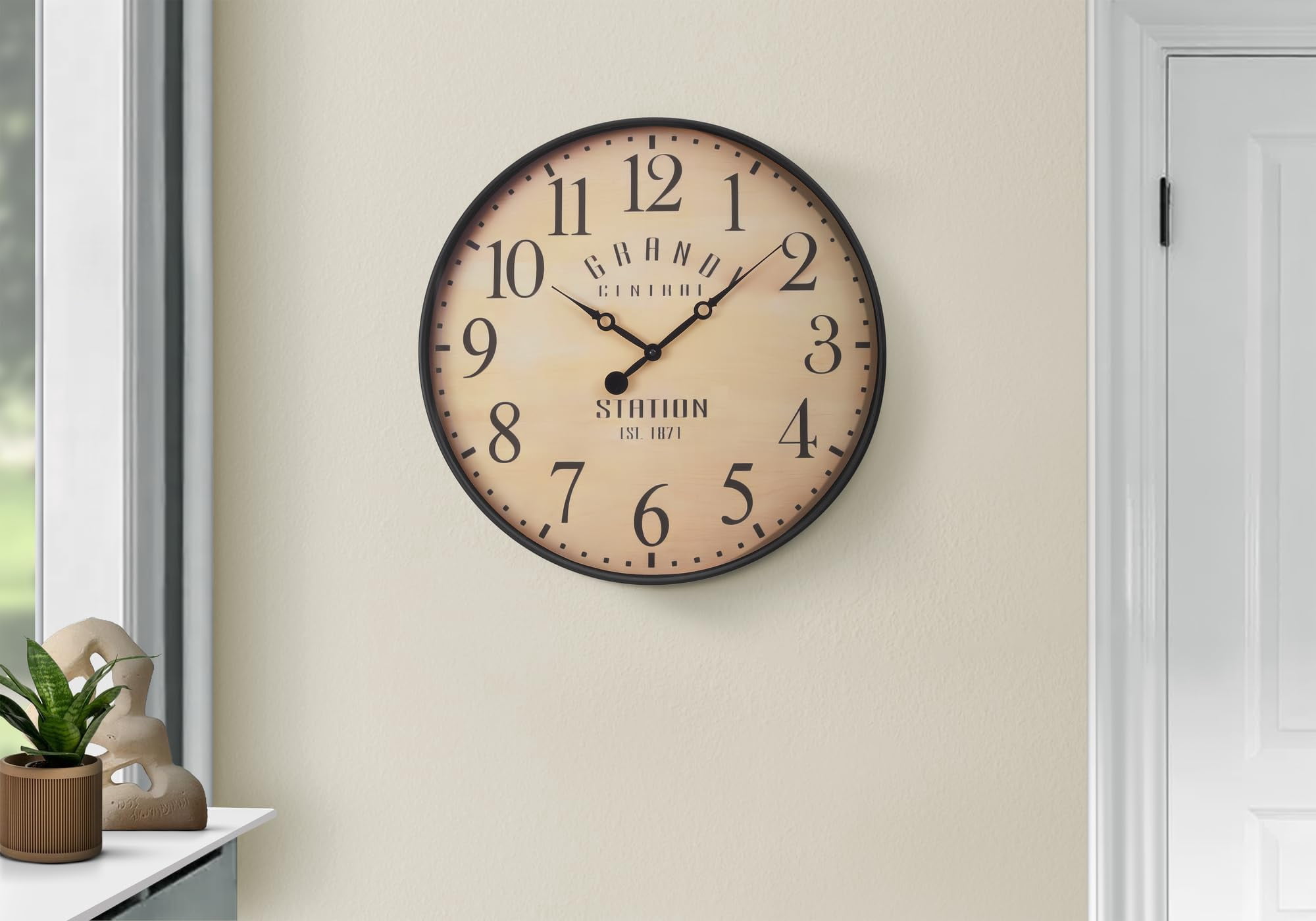 Clocks - 20" Round - Wall Clock - Antique Brown - Transitional