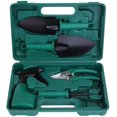thumbnail image 1 of Rawiri Herramientas de Jardinería de 5 Piezas con Tijeras, Palas, Rastrillos y Pulverizador Mango Ergonómico Antideslizante e Inoxidable - Caja de Almacenamiento, 1 of 5