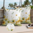 thumbnail image 2 of Summer Floral Outdoor Pillow Covers Pack of 2 Watercolor Rustic Farmhouse Sunflower Eucalyptus Leaves Waterproof Throw Pillow Covers Decorative Cushion Cases for Patio Garden Tent Balcony 18x18 inch, 2 of 9