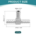 thumbnail image 2 of 2Pcs 5/16" Conector de manguera Tee, Adaptador de conector de manguera de tubo de acero inoxidable de 3 vías para sistemas de vacío, Conexiones de tubería industrial, Plata, 2 of 6