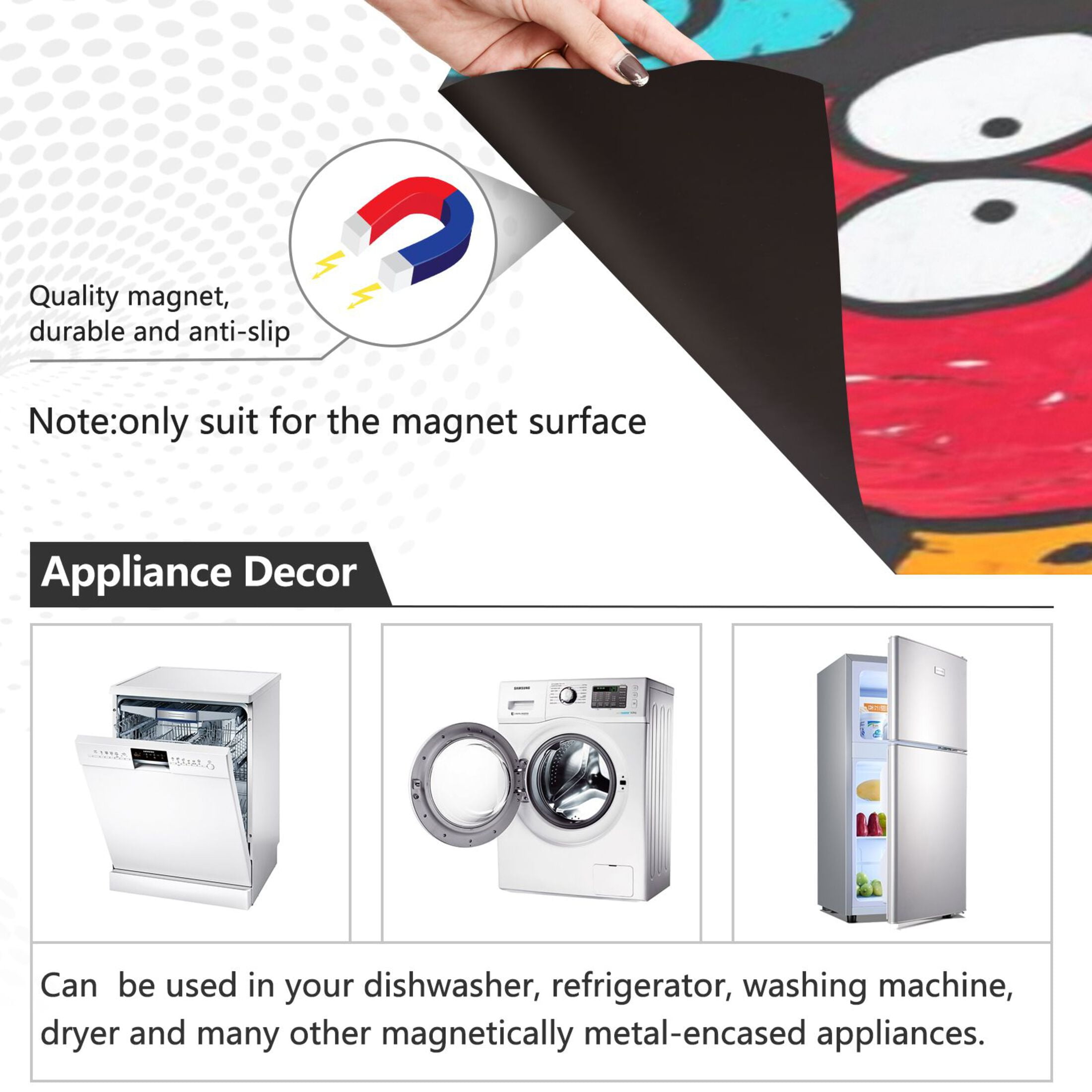 Dishwasher Magnetic Sticker 23x26 Inch Refrigerator Magnetic Sticker Washing Machine Magnetic Sticker Kitchen Panel Magnetic Sticker Home Decor Red Boxing Kit