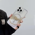thumbnail image 3 of For iPhone 14 Pro Case Compatible with MagSafe Epoxy Marble Texture PC TPU Phone Cover - Green, 3 of 5