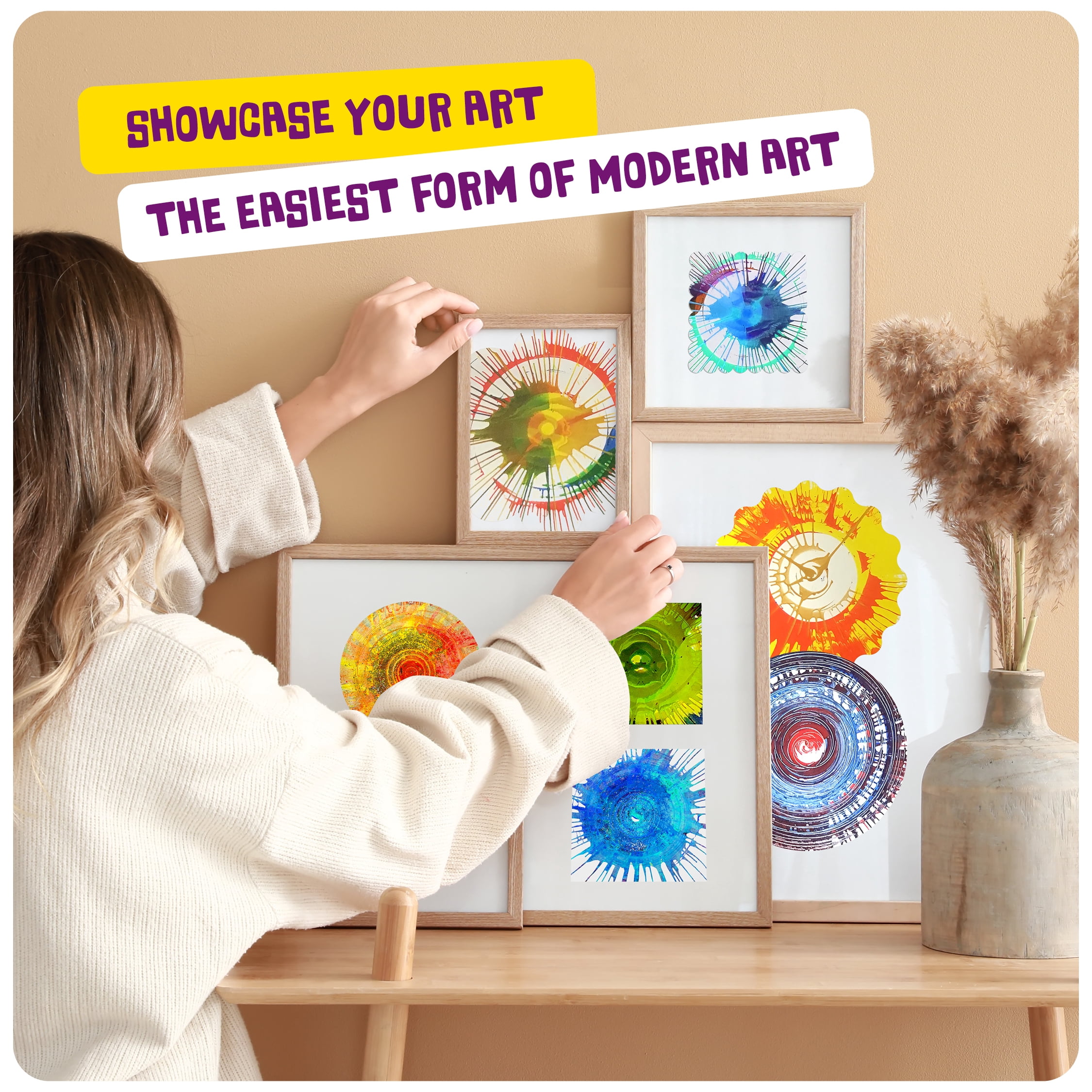 Dan&Darci Spin Art Machine Kit - Paint Spiral Station Center Motorized Spinner Craft Workstation Paint Spiral Station Center - Kids Arts & Crafts Toys for Girls & Boys of All Ages