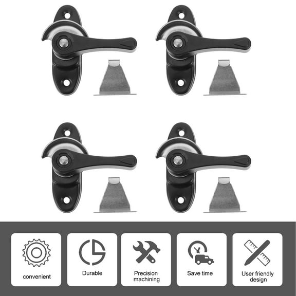 Mobutofu 4Set Window Latch Locks Black PVC for Sliding Window Design and Homeowners Safety 2.95X2.16X1.18in
