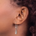 thumbnail image 3 of Primal Gold 14 Karat White Gold Grooved Puffed Teardrop Shepherd Hook Earrings, 3 of 4