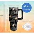thumbnail image 2 of 40oz Goth Cat Tumbler with Handle and Straw, Gothic Stainless Steel Insulated Cup with Lid, Travel Coffee Mug Water Bottle, Halloween Birthday Mothers Day Gifts for Women Men Animal Lovers, 2 of 6
