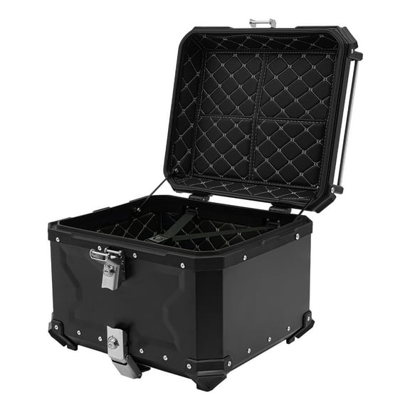 55L Motorcycle Top Case, Waterproof Motorbike Tail Box with Safety Lock Black