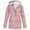 Pink, variant on Meichang Women's Outdoor Raincoats Sherpa Fleece Lined Rain Jackets Winter Waterproof Windproof Jackets Solid Zip Up Button Front Hooded Overcoats with Pockets Rain Jackets
