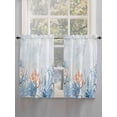 thumbnail image 3 of Kitchen Curtains 54 Inches length, Coastal Coral Window Treatment Curtain Drapes, Blue Ocean Starfish Turtle Watercolor Decorative Window Curtains for Bedroom Cafe, 52"x54", 2 Panels, 3 of 7